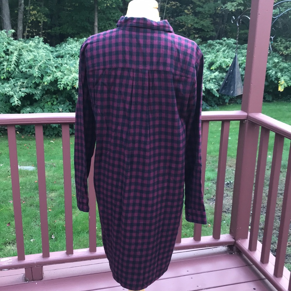 Madewell medium burgundy combo Buffalo check  long sleeve shirt dress. - Picture 4 of 8